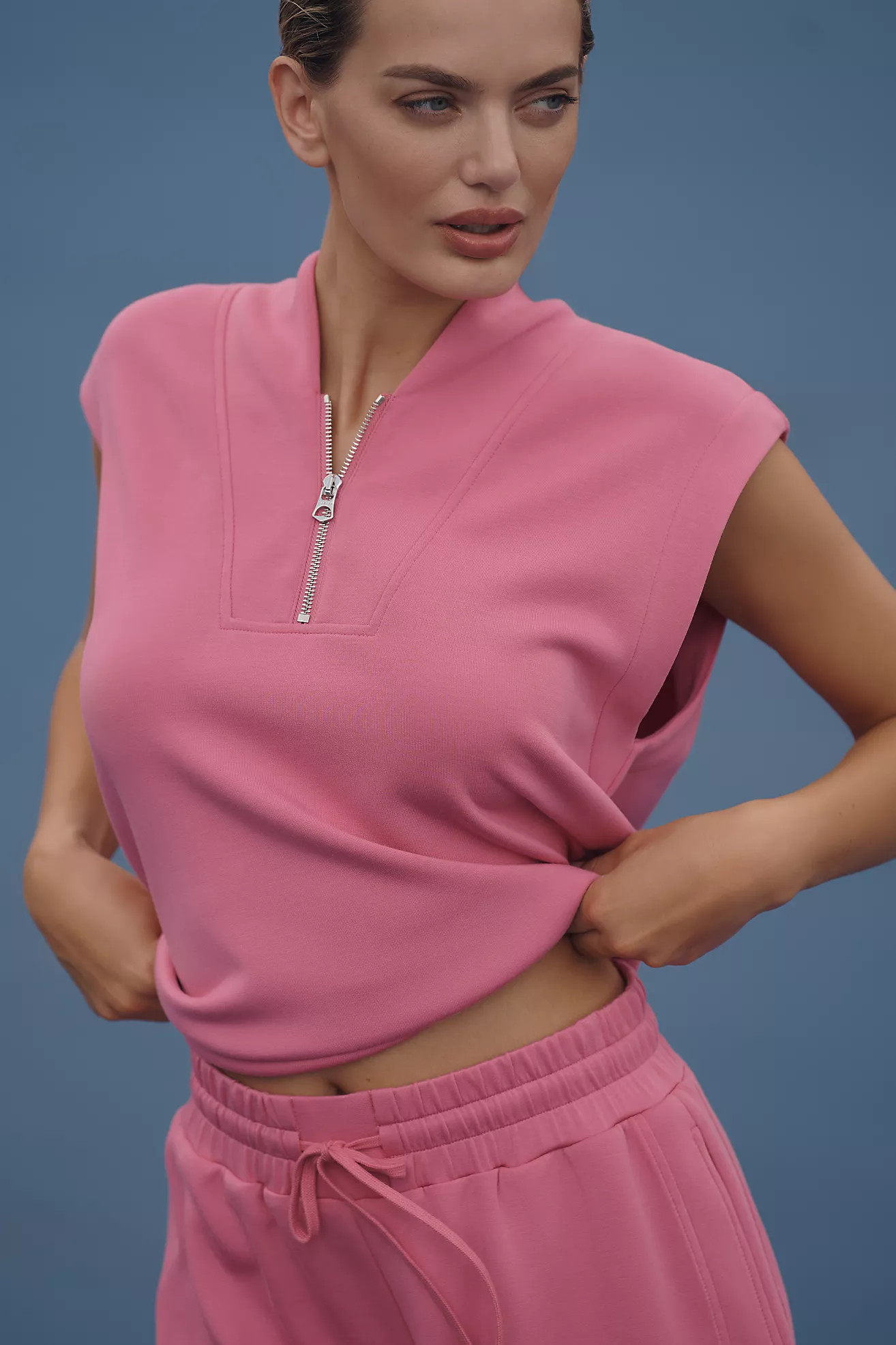 Varley Loretta Sleeveless Half-Zip Sweatshirt | Anthropologie (US)