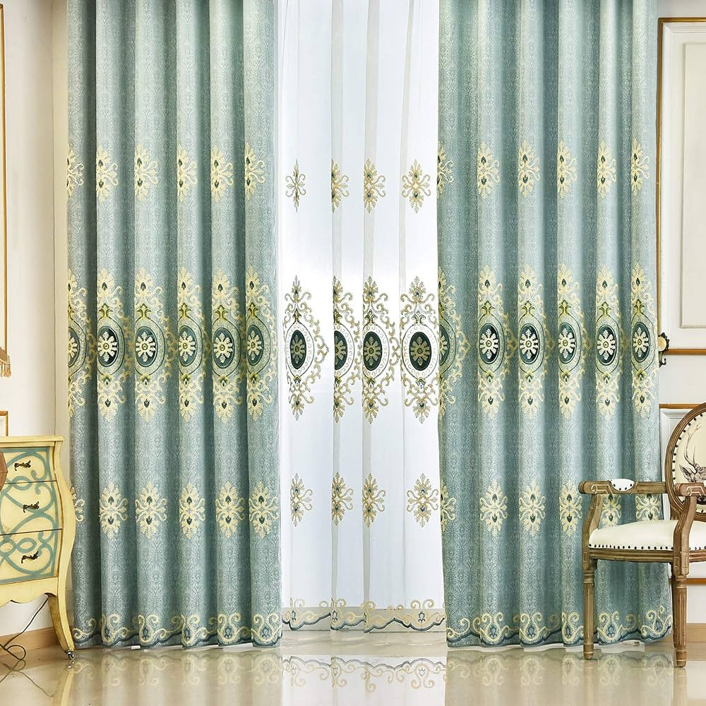 VOGOL Customized Simple Chenille Jacquard Blackout Window Elegance Curtains/Drapes/Panels/Treatme... | Amazon (US)