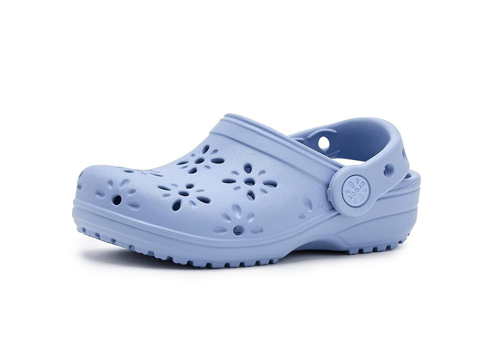 Crocs Kids Classic Clogs with Floral Cut Out Design (Toddler) Kids Shoes Blue Haze : 4 Toddler M, EVA | Zappos