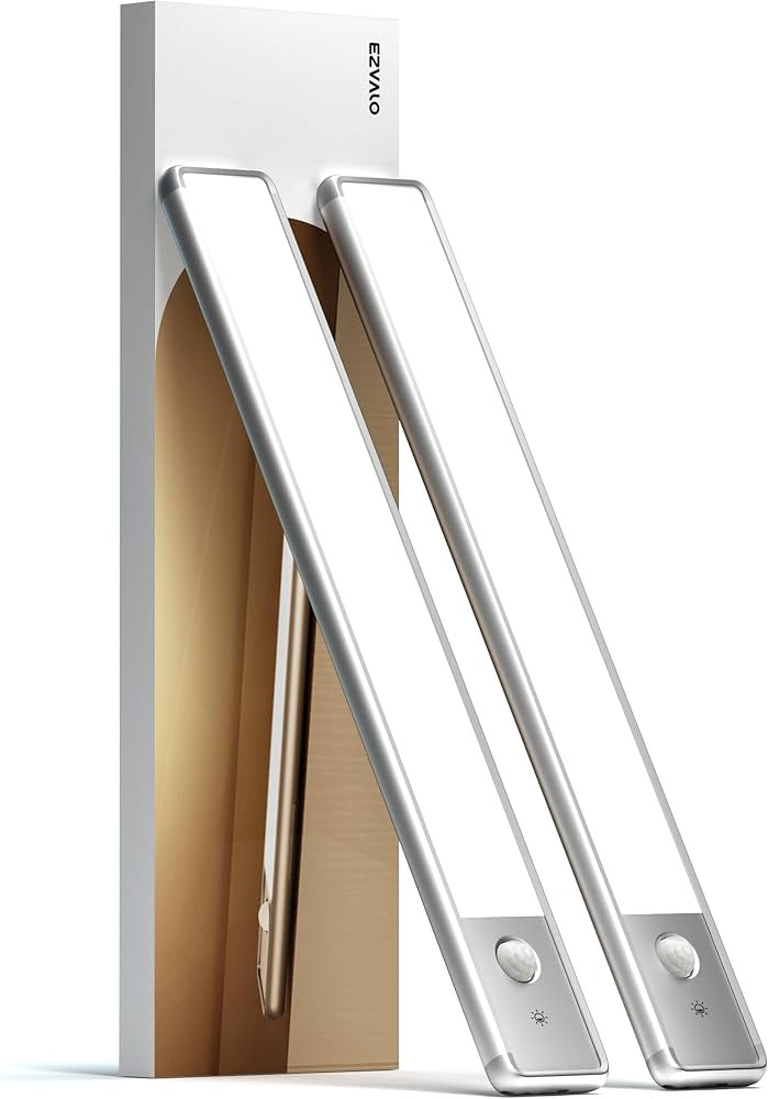 EZVALO Under Cabinet Lighting,52-LED Motion Sensor Light Indoor,USB Rechargeable Wireless Closet ... | Amazon (US)