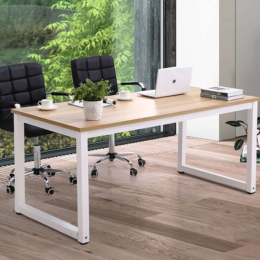 NSdirect Modern Computer Desk 63 Inch Large Office Desk, Writing Study Table for Home Office Desk... | Amazon (US)