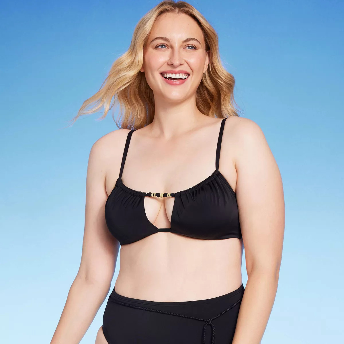 Women's Bead Detail Underwire Bikini Top - Shade & Shore™ Black | Target