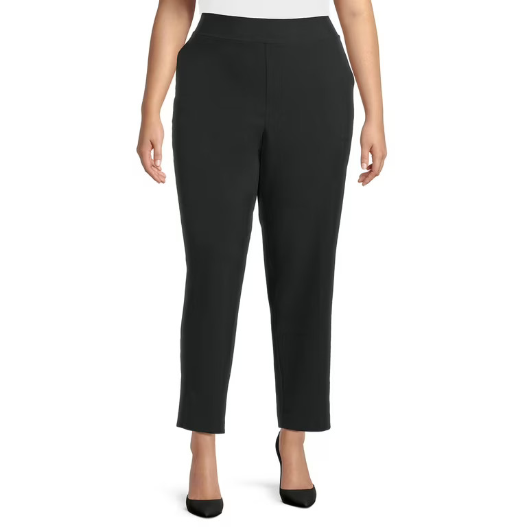 Just My Size Women's Plus Size Tummy Control Pull-On Dress Pants | Walmart (US)