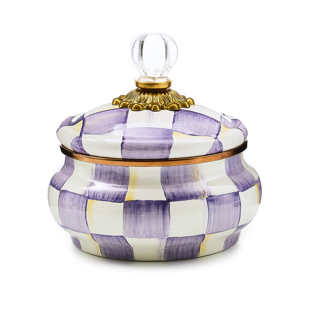 Violet Check Squashed Pot | MacKenzie-Childs