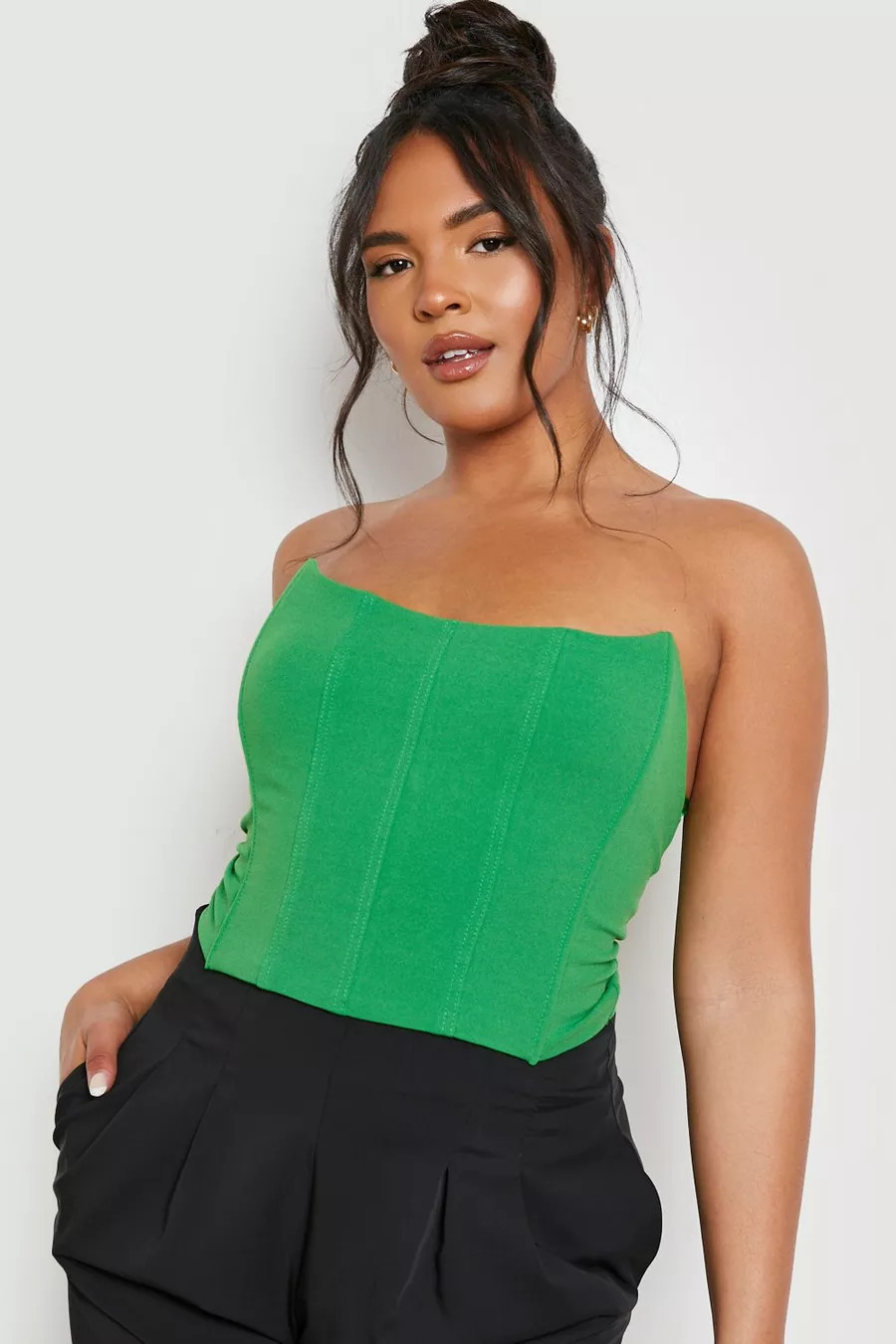 Plus Bandeau Corset Top | Boohoo.com (US & CA)