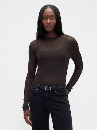 High-Neck Sheer Sweater | Gap (US)