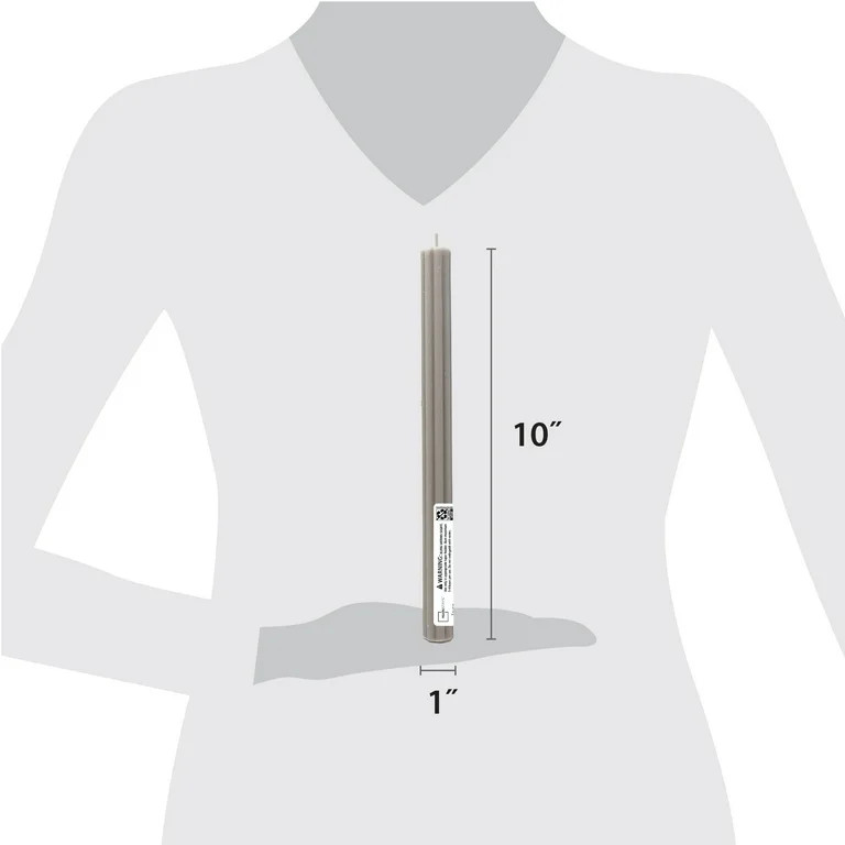 Mainstays Paraffin Wax 10" Ribbed Taper Candle, Unscented, Taupe | Walmart (US)
