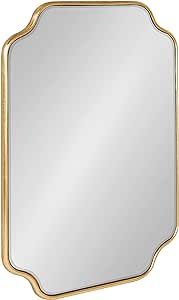 Kate and Laurel Plumley Glam Scalloped Wall Mirror, 18 x 24, Gold, Transitional Mirror Wall Decor | Amazon (US)