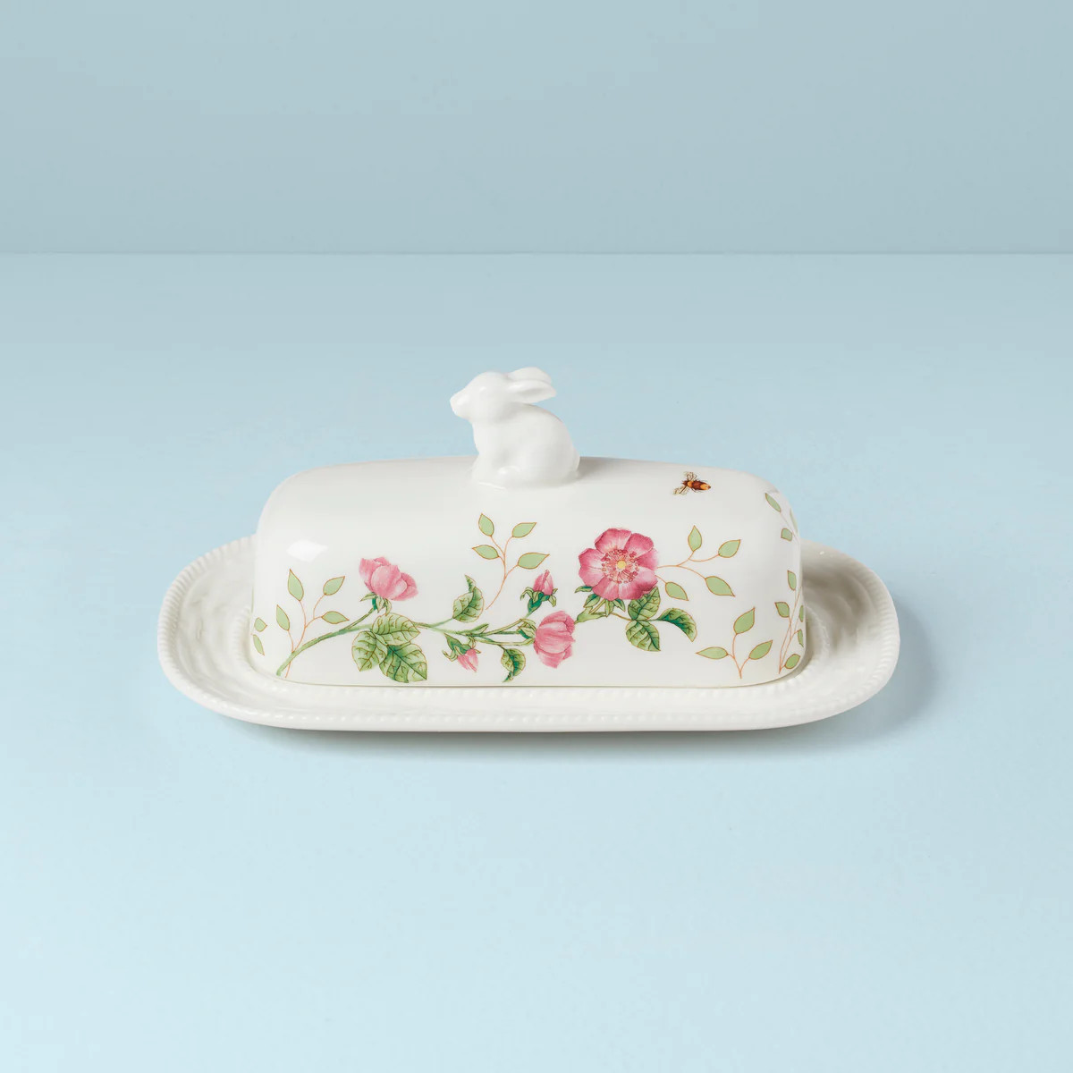 Butterfly Meadow Bunny Covered Butter Dish | Lenox