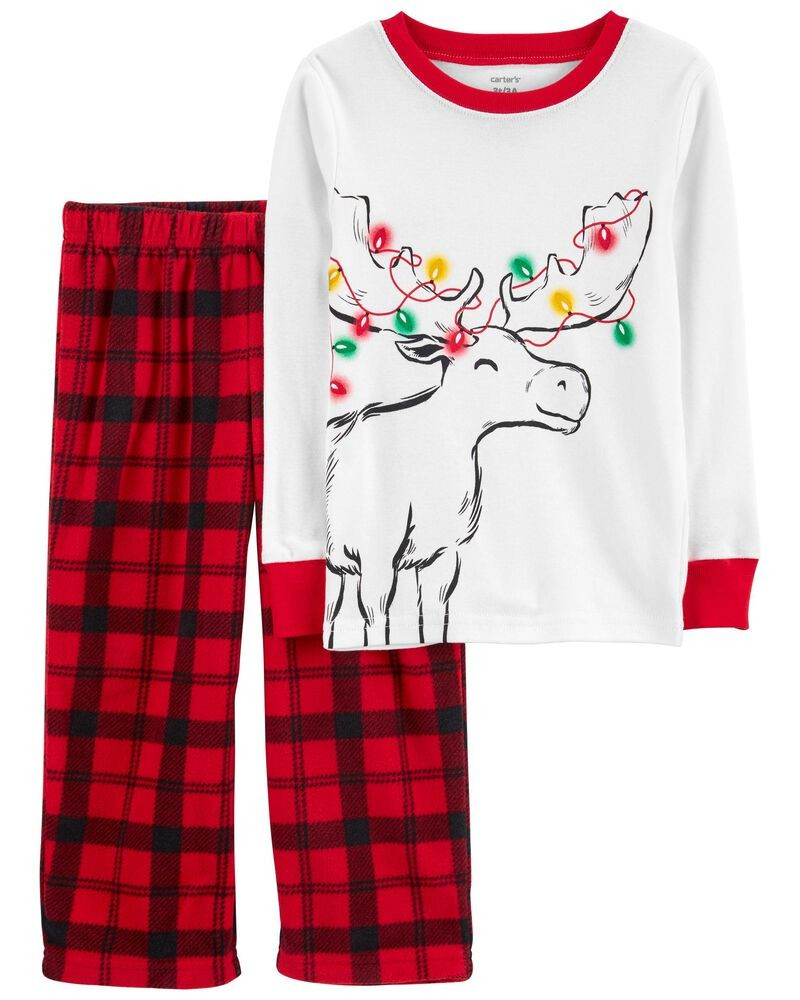 Baby 2-Piece Reindeer Cotton & Fleece PJs | Carter's