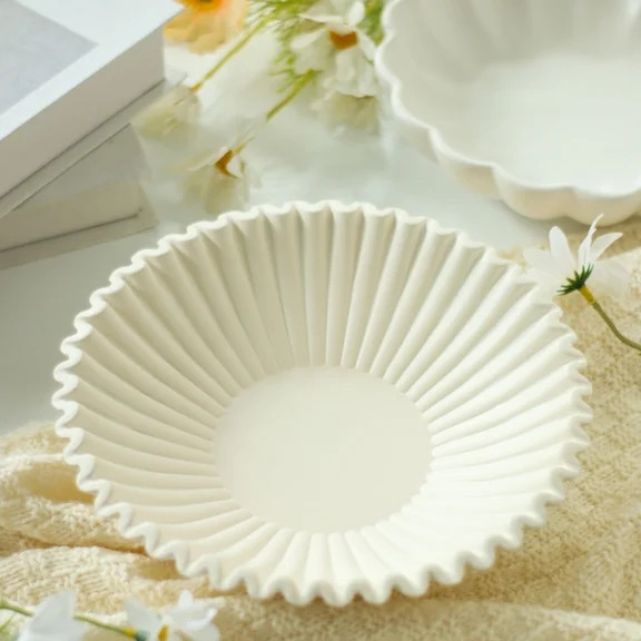 Better Homes & Garden off White Tabletop Decorative Ribbon Design Bowl | Walmart (US)
