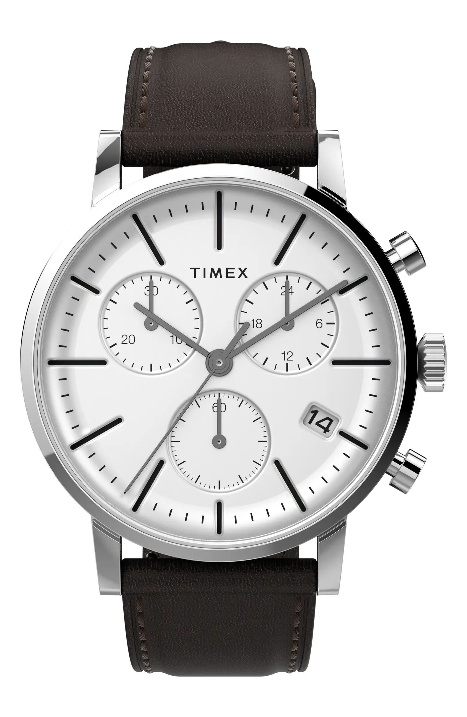 Midtown Chronograph Leather Strap Watch, 40mm | Nordstrom