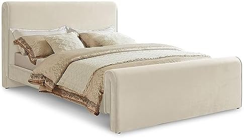 Meridian Furniture SloanCream-K Sloan Collection Modern | Contemporary Velvet Upholstered King Be... | Amazon (US)