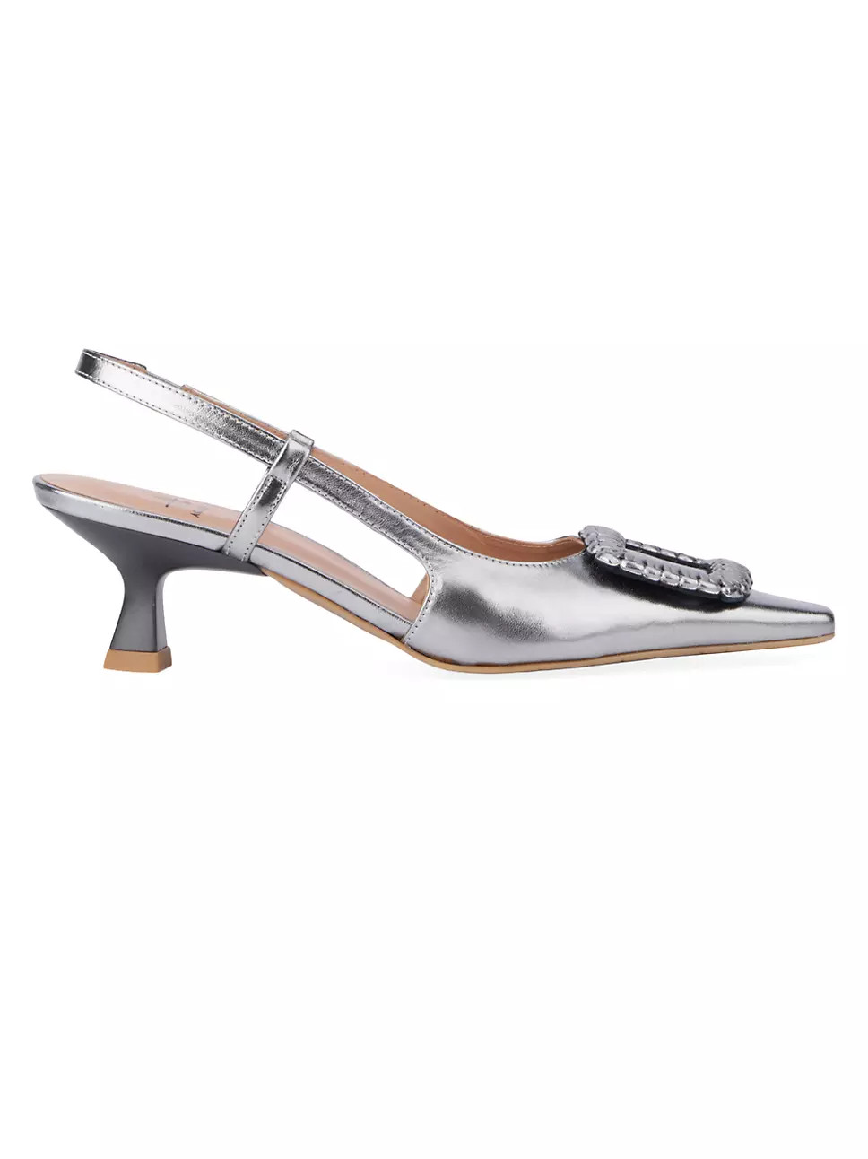 Arabella Metallic Leather Slingback Pumps | Saks Fifth Avenue