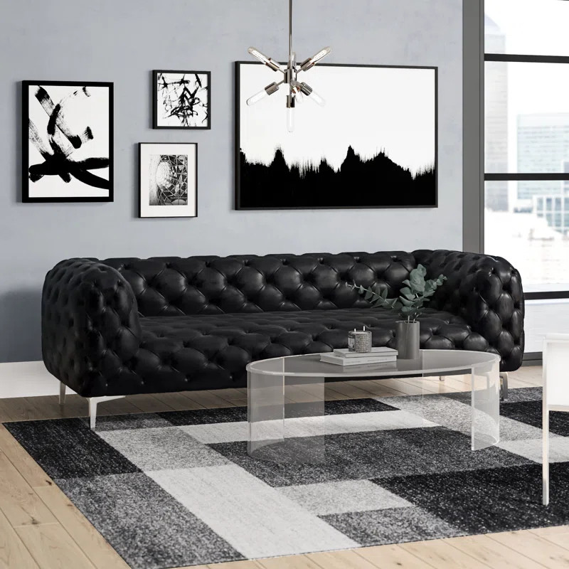 Mcandrews 91'' Velvet Rolled Arm Chesterfield Sofa | Wayfair North America