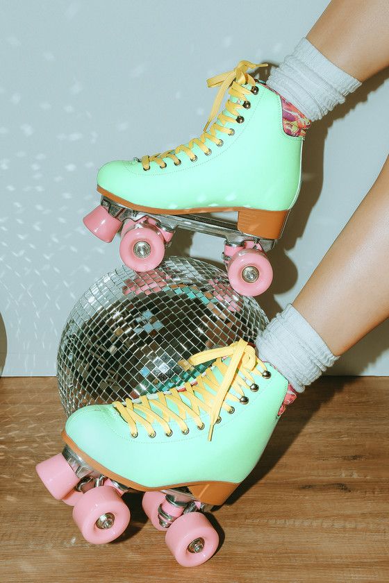 Raylie Mint Green Colorblock Quad Roller Skates | Lulus (US)