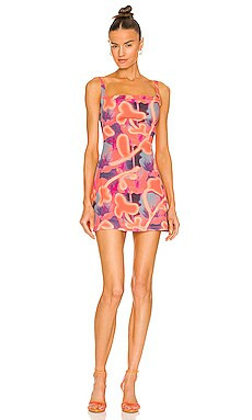 Miaou Ginger Dress in Neon Peach Floral from Revolve.com | Revolve Clothing (Global)