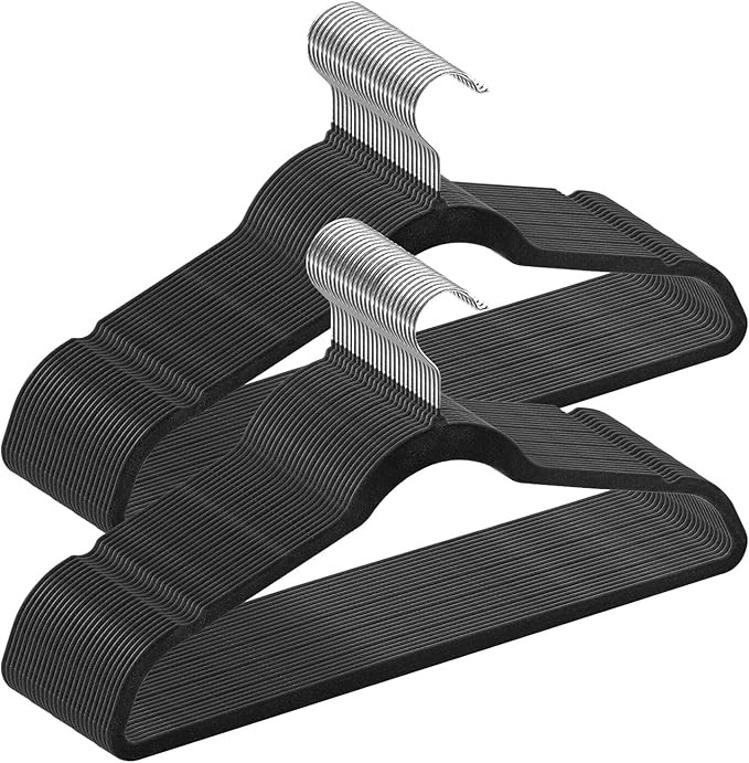 VEVOR Hangers, 11lbs Load-Bearing, 50 Pack Black Velvet Hangers with 360 Degree Swivel Hook & 0.2... | Amazon (US)