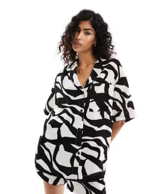 ASOS DESIGN cheesecloth shirt in print  | ASOS | ASOS (Global)