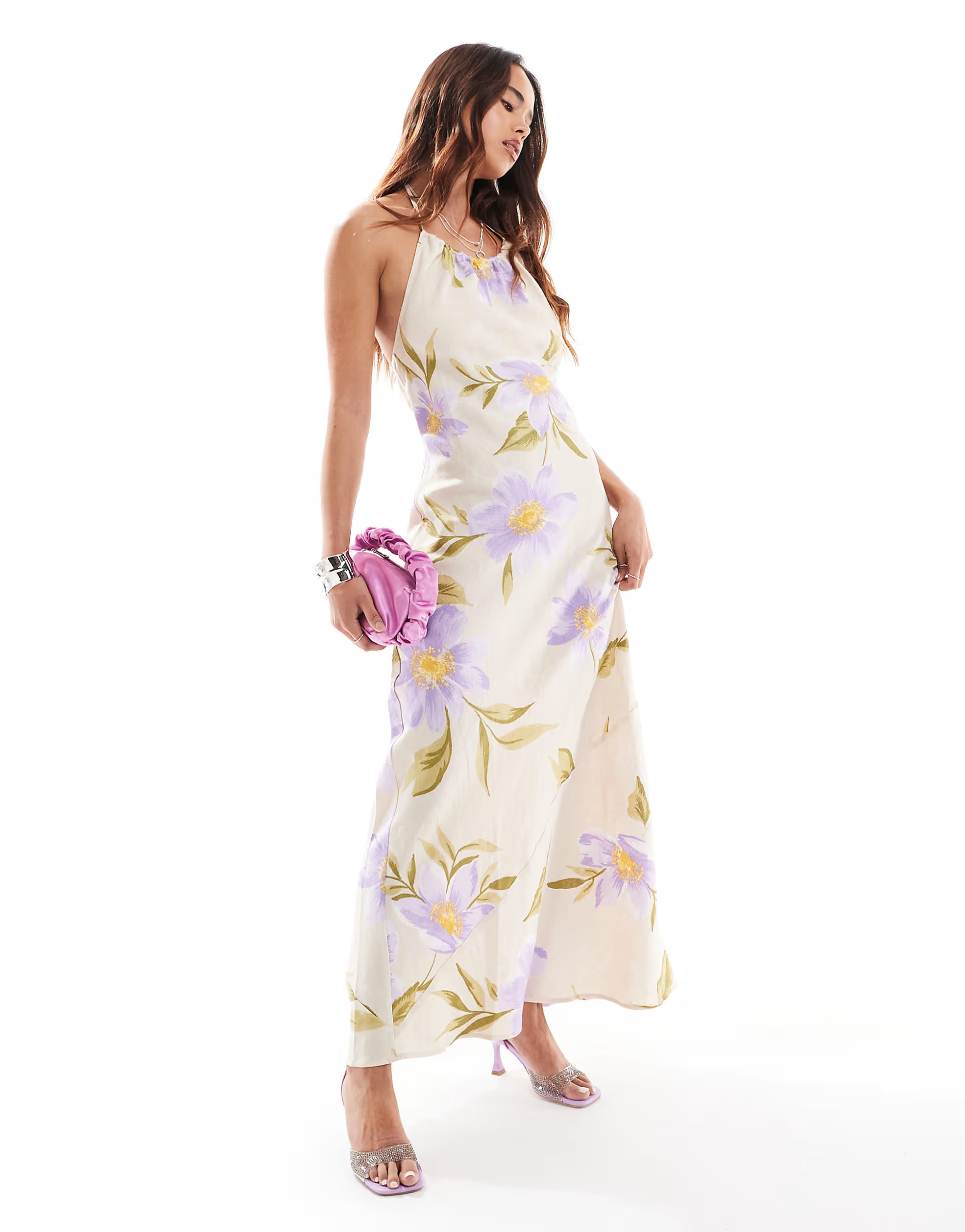 & Other Stories maxi dress with gathered halter neck in floral print | ASOS (Global)