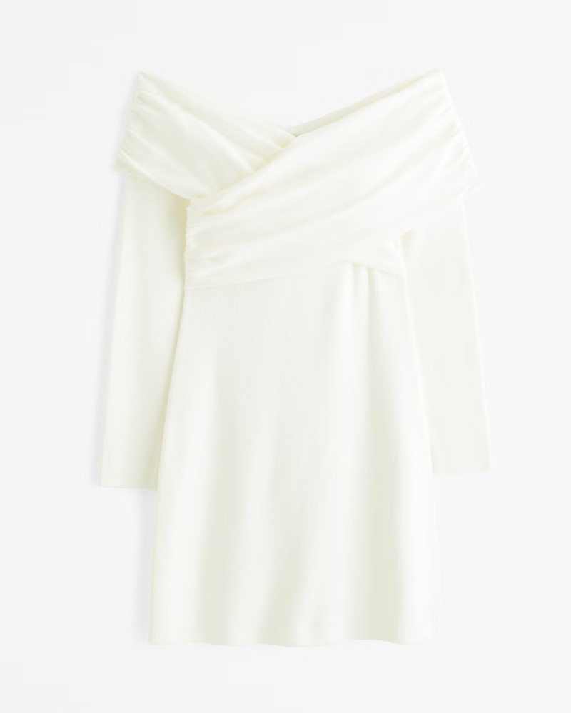 Off-The-Shoulder Mini Sweater Dress | Abercrombie & Fitch (US)