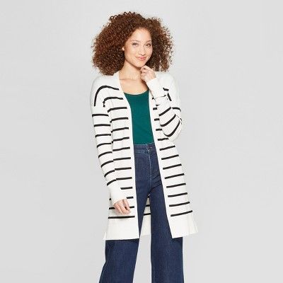Women's Striped Long Sleeve Open Cardigan - A New Day™ | Target