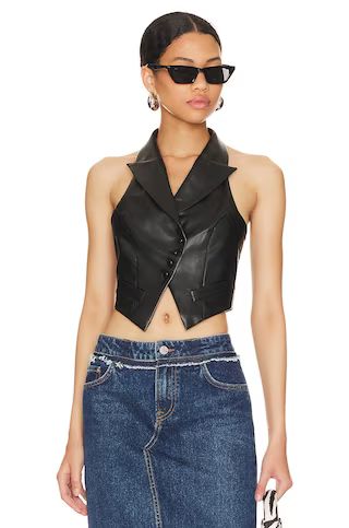 superdown Josephina Faux Leather Vest in Black from Revolve.com | Revolve Clothing (Global)