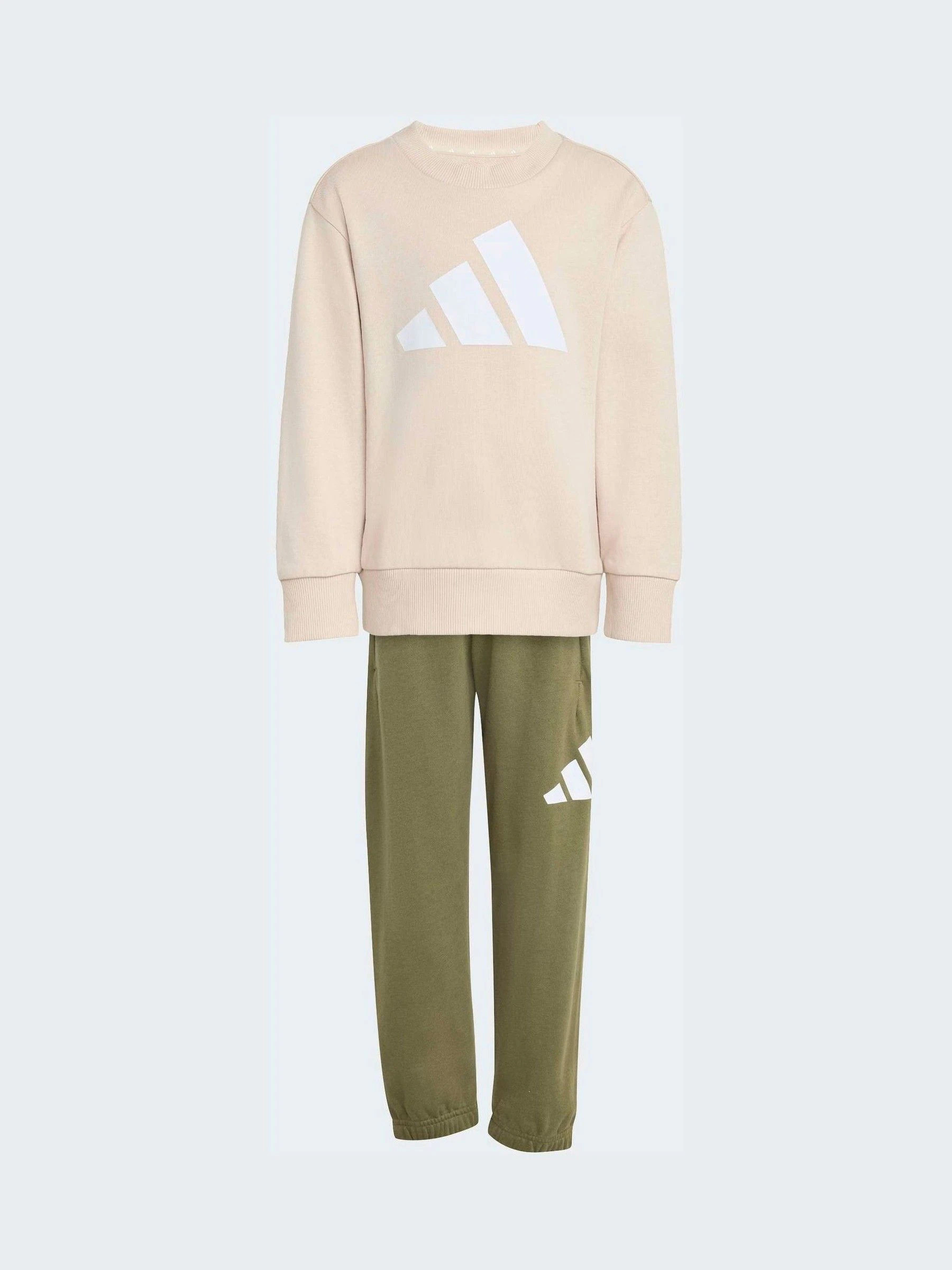 adidas adidas Brown Essentials Little Kids Sweatshirt and Joggers Set | Next US