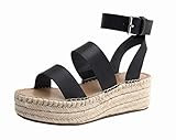 Amazon.com: The Drop Women's Listilla Espadrille Flatform Ankle Strap Sandal Wedge, Cognac, 7.5 :... | Amazon (US)