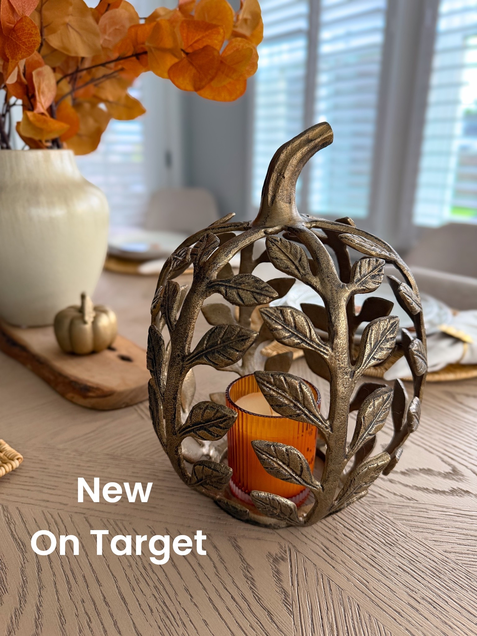 Target fall home decor is SO good this year! 🍂🤎 This gorgeous pumpkin candle holder has the prettiest antique brass finish with delicate leaf details, and I love how the amber candle adds that warm, cozy glow. It looks so much more expensive than it is and is such an easy way to add subtle fall decor to a dining table, coffee table, console table or kitchen. Target keeps getting me with these elevated fall finds!

#targetfinds #targetstyle #targethome #targethomedecor #targetdecor #falldecor #fallhomedecor #fallhome #autumndecor #cozyhomedecor #affordablehomedecor #homedecorfinds #pumpkindecor #falltablescape #seasonaldecor

#LTKHome #LTKSeasonal