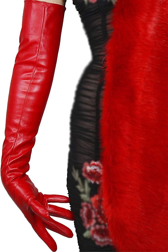 DooWay Opera LONG Leather Gloves for Women Hot Red Evening Dressy Driving Cosply Costume Faux She... | Amazon (US)