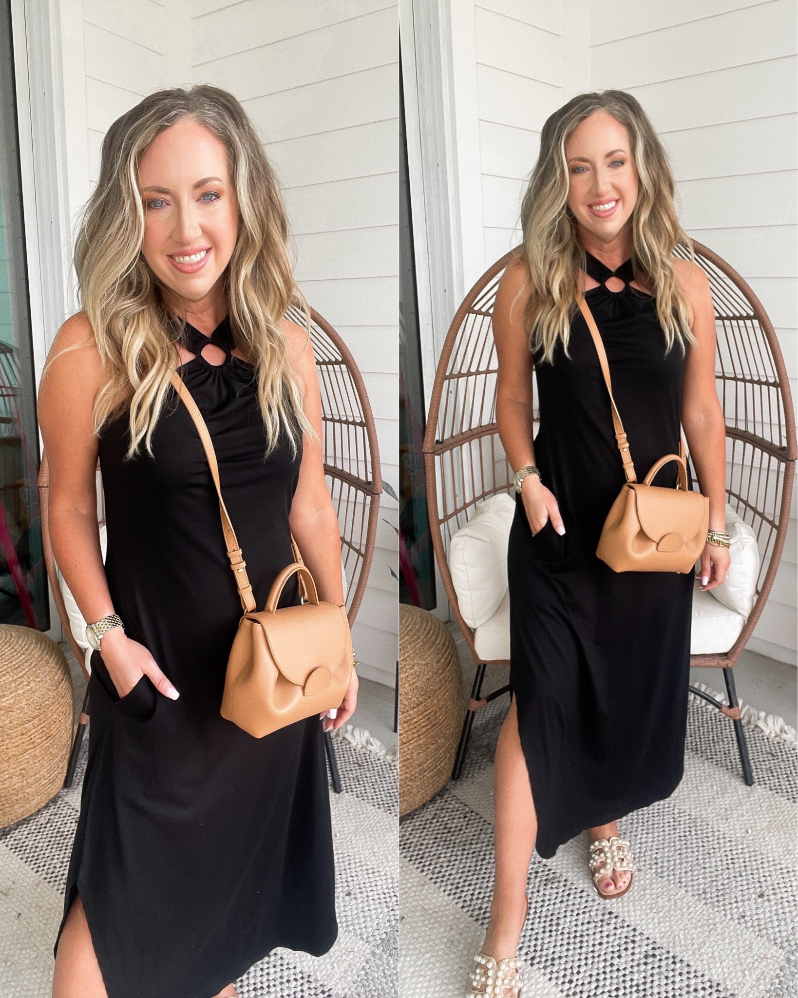 Amazon fashion amazon finds vacation dress maxi dress with pockets criss cross halter dress size small spring dress

#LTKunder50