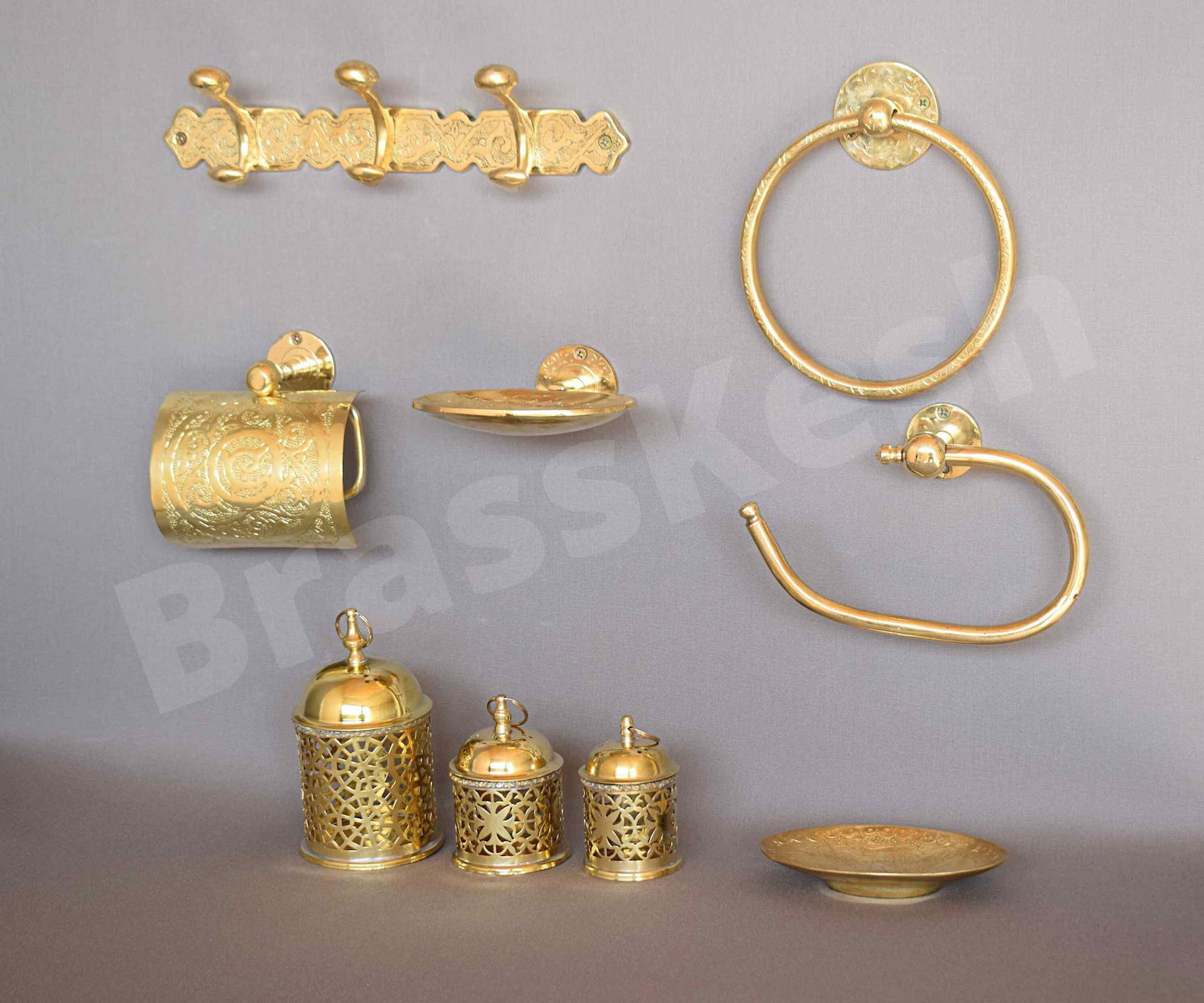 Solid Brass Bathroom Accessories Set, Unlacquered Brass Bathroom Decoration | Etsy (US)