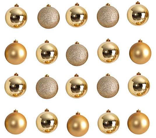 Nearly Natural 20 3" Shatterproof Ornament Setw/Container | QVC