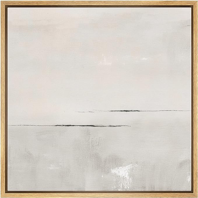 SIGNWIN Framed Canvas Print Wall Art Watercolor Pastel Gray Abstract Landscape Nature Shapes Illu... | Amazon (US)