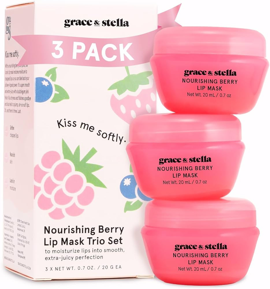 grace & stella Award Winning Berry Lip Balm - Tinted Lip Mask - Lip Moisturizer For Very Dry Lips... | Amazon (CA)