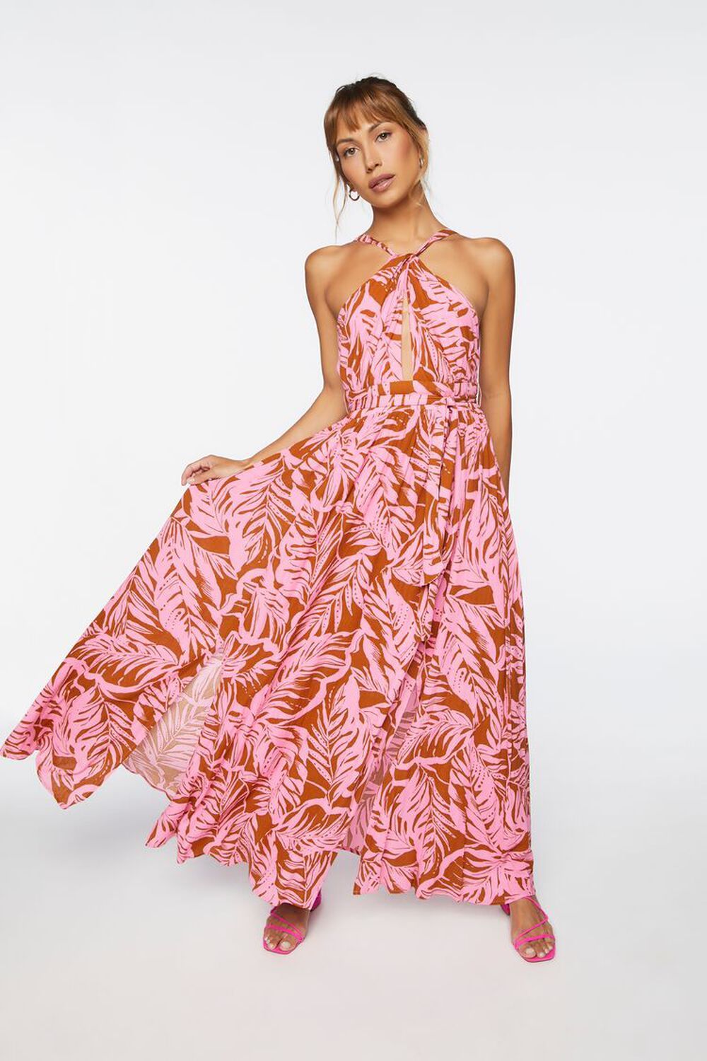 Tropical Floral Maxi M-Slit Dress | Forever 21 (US)