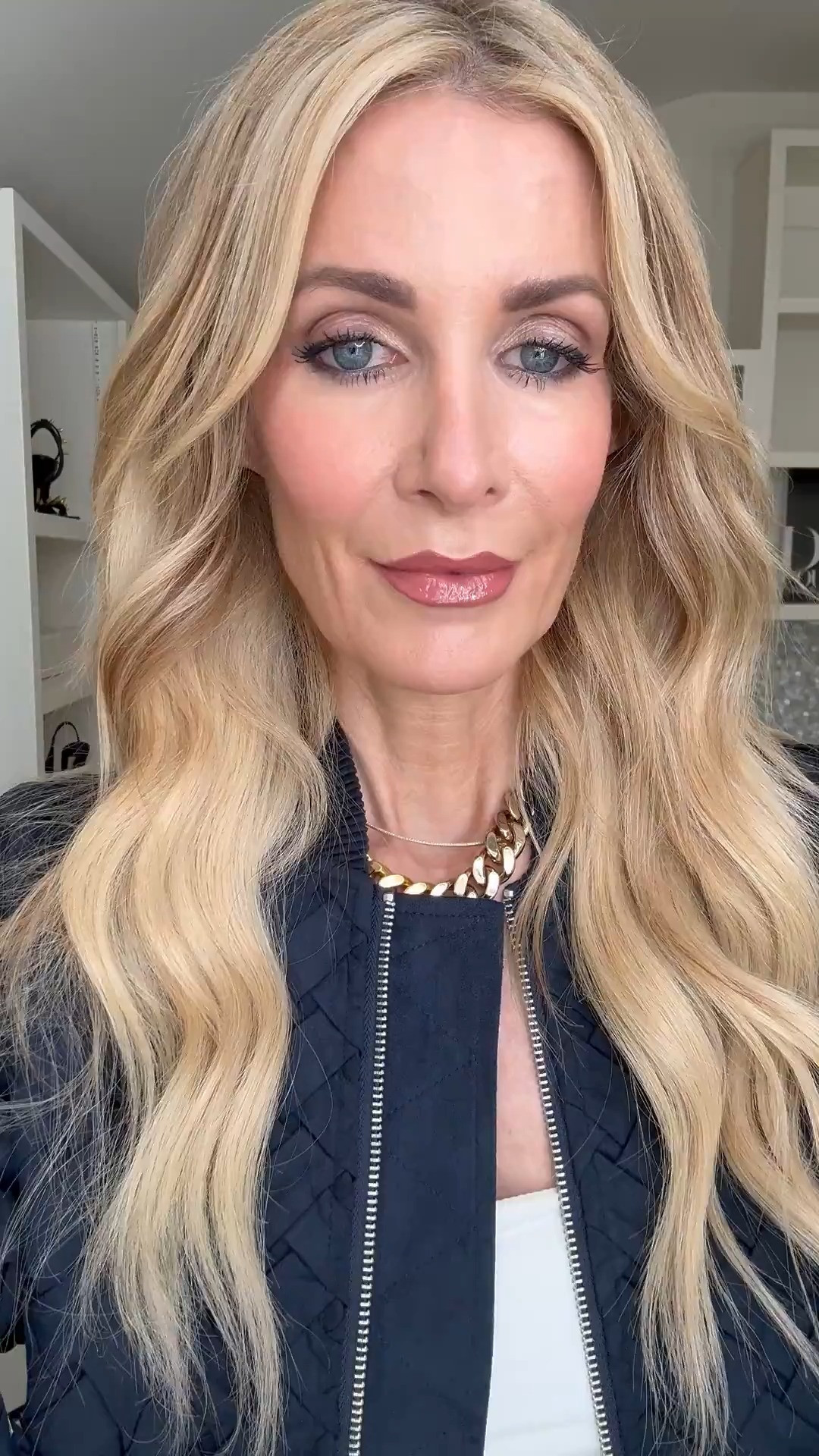 An easy outfit formula that works every time ~ Starting with the same white tank + white jeans, I added this navy faux suede woven bomber jacket, and it completely transforms the look into something more chic and elevated. I’m wearing the A Gold E “Lana” jeans (size 24, TTS) — high-waisted, straight leg, and so flattering. The thicker denim makes them extra forgiving too 🙌 The jacket runs true to size — I’m in an XS. Such an easy way to take a simple outfit to the next level 💫  

 

#LTKdayinmylife #LTKootd #LTKOver40