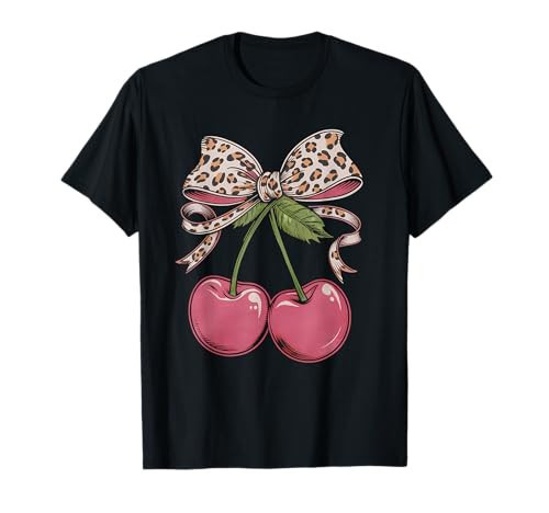Cherry Cherries Leopard Bow T-Shirt | Amazon (US)