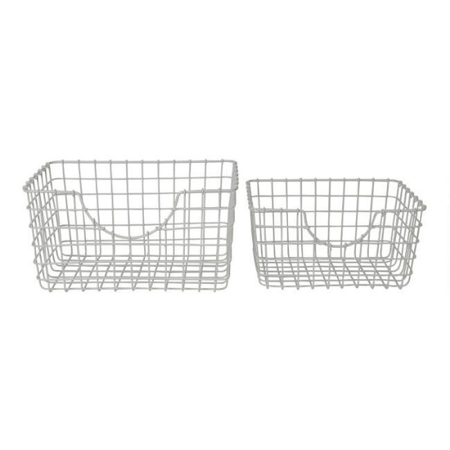 White Wire Wilson Storage Basket | World Market