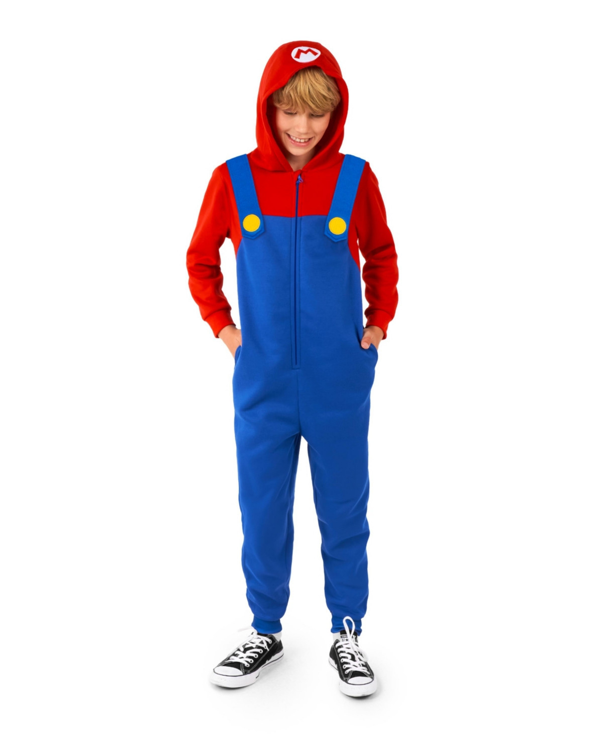 OppoSuits Little and Big Boys Mario Zip Up Onesie Outfit - Red | Macy's