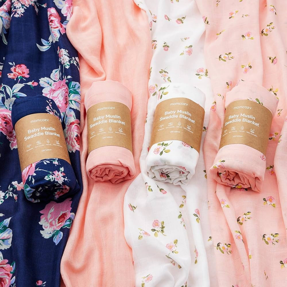 Momcozy Muslin Swaddle Blankets, Soft Silky Baby Blankets 47 x 47 inches, Breathable Swaddle Blan... | Amazon (US)