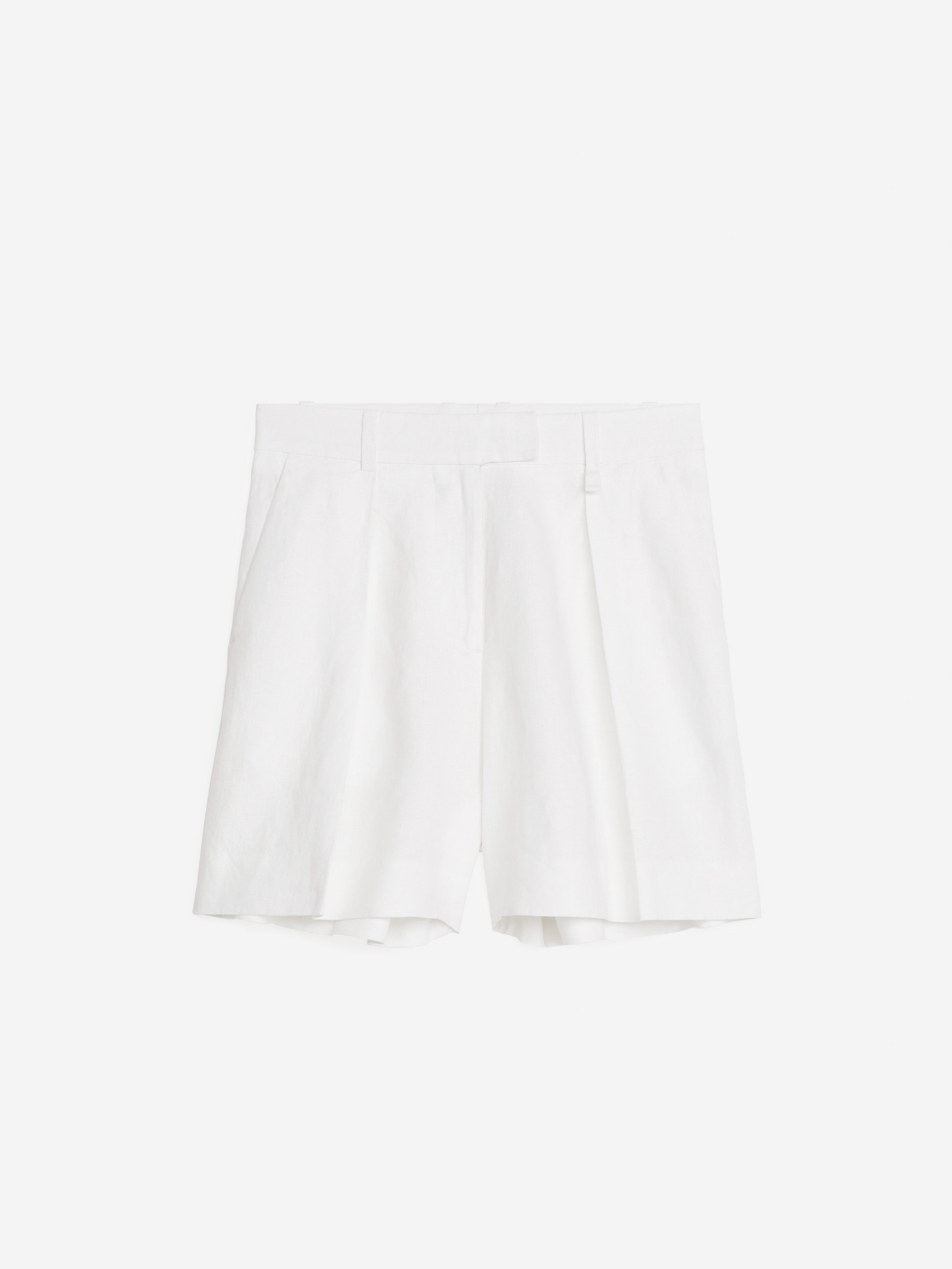 High Waist Linen Shorts – White – Women – ARKET GB | Arket UK