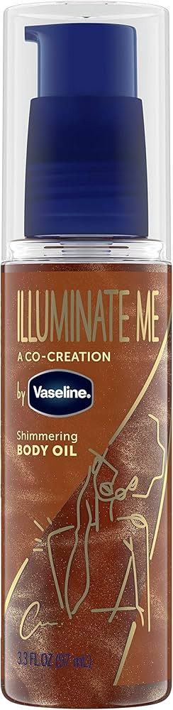 Vaseline Illuminate Me Shimmering Body Oil Created for Melanin Rich Skin, Illuminates Skin with F... | Amazon (US)