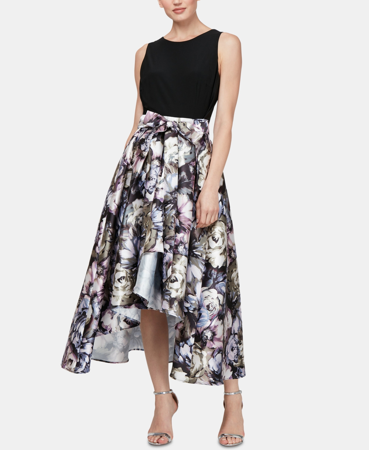Sl Fashions Solid & Printed High-Low Dress | Macys (US)