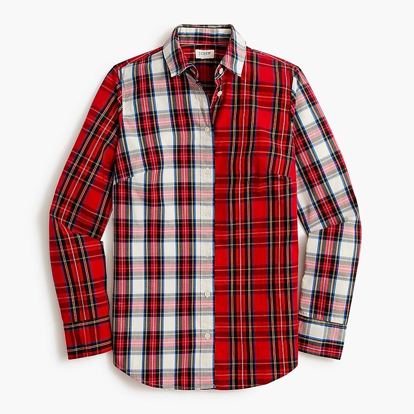 Mixed-tartan shirt in signature fit | J.Crew Factory