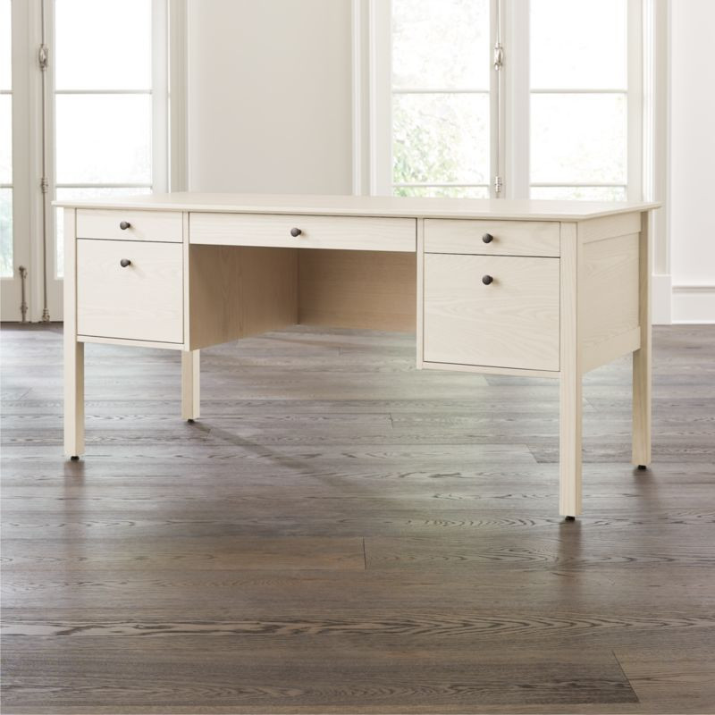 Ainsworth Cream Executive Desk | Crate and Barrel | Crate & Barrel