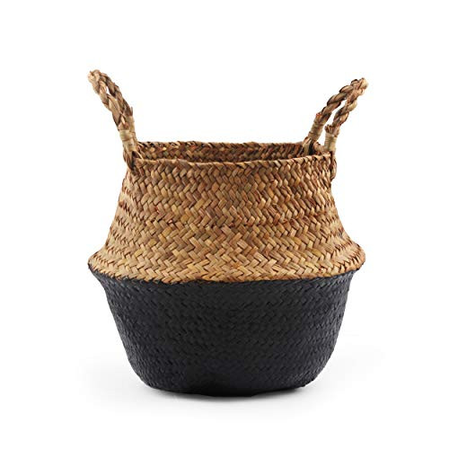 BlueMake Woven Seagrass Belly Basket for Storage, Laundry, Picnic, Plant Pot Cover, and Grocery and  | Amazon (US)