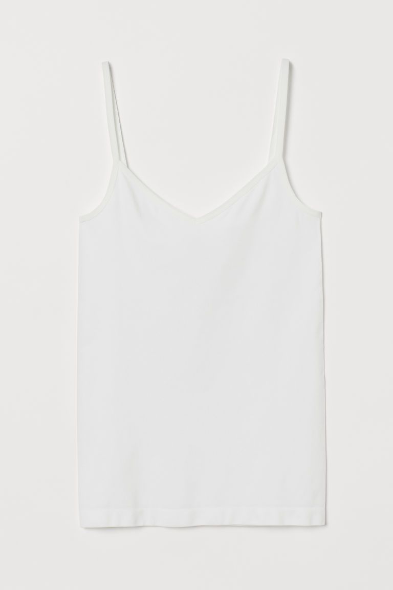 H & M - Seamless Tank Top - White | H&M (US + CA)