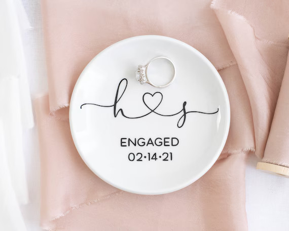 Engagement ring dish wedding ring holder engagement gift for couple wedding gift for bride person... | Etsy (US)